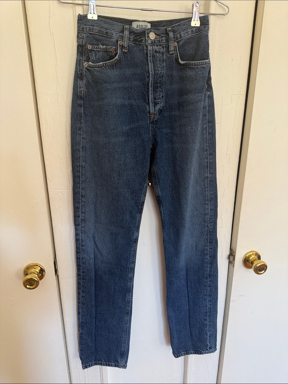 Agolde Dark Indigo Straight Jeans